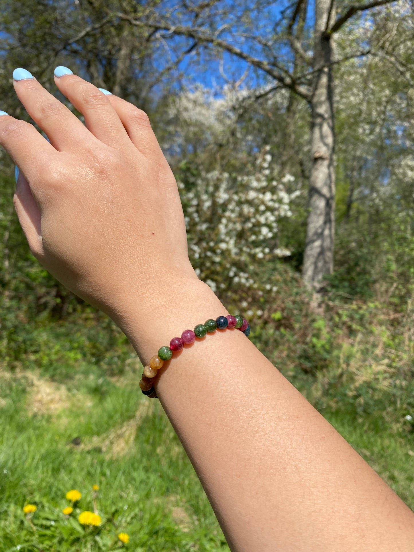 Turmalin kalcedon armband