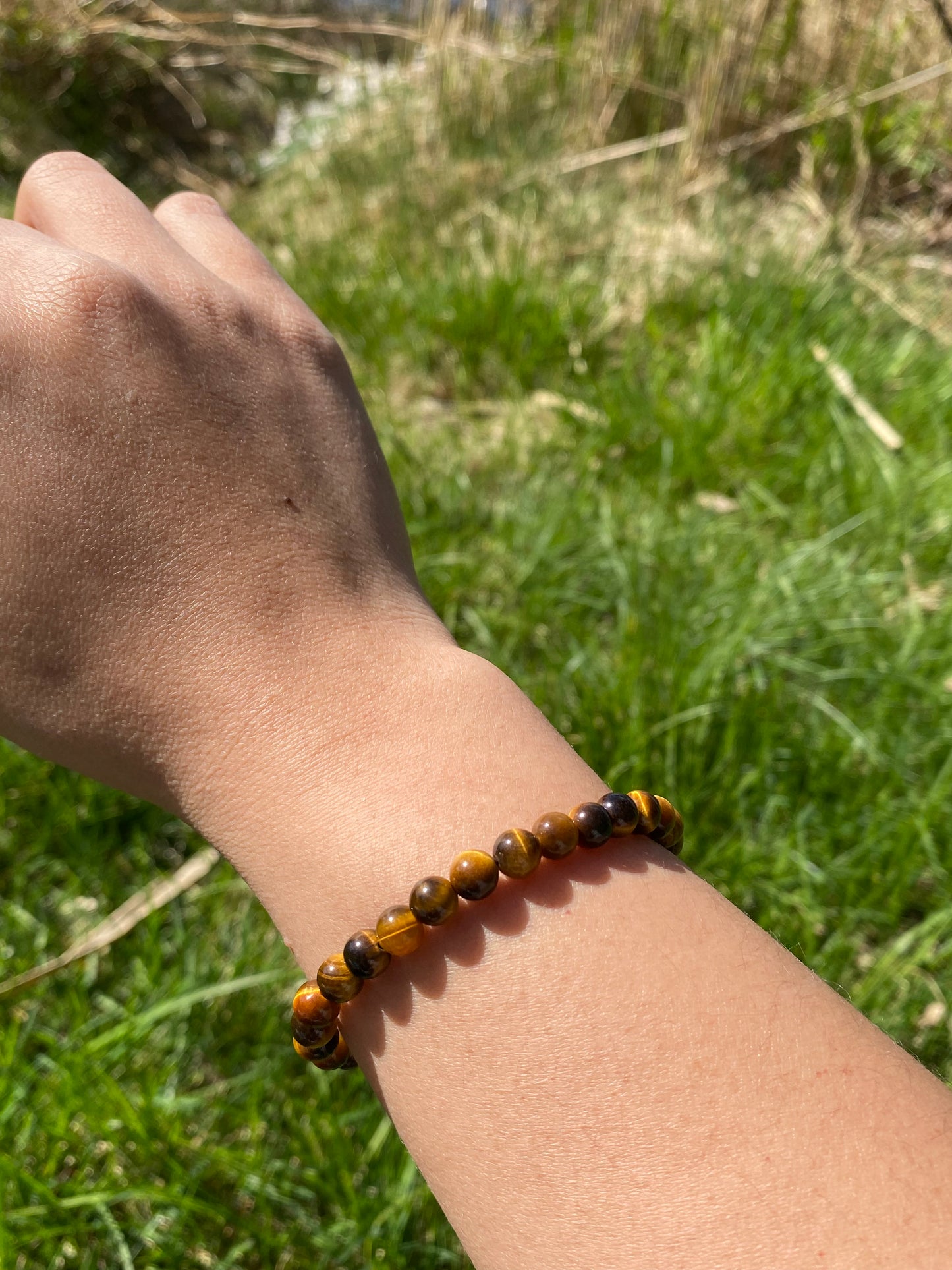Naturlig gul tigeröna sten armband