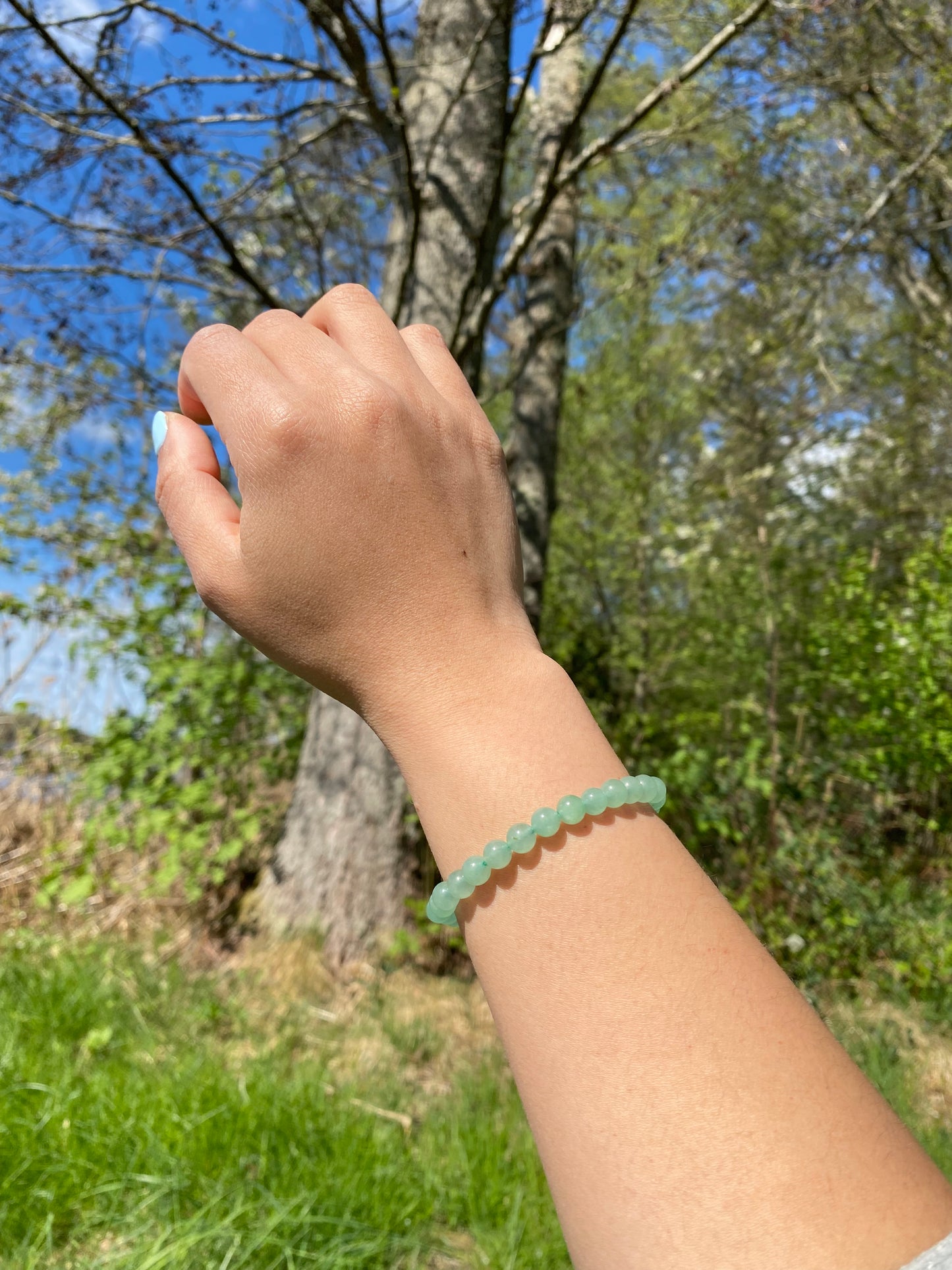 Naturligt grönt aventurin armband