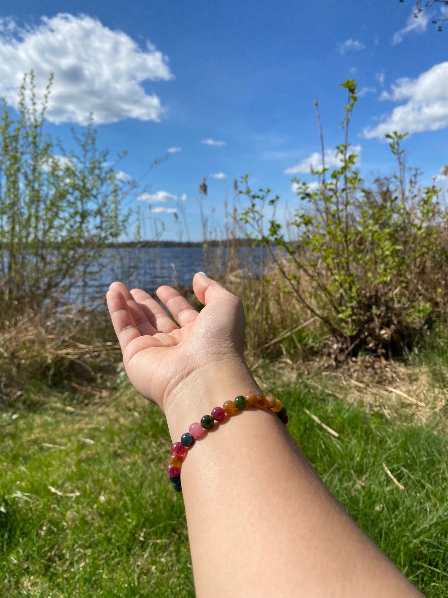Turmalin kalcedon armband