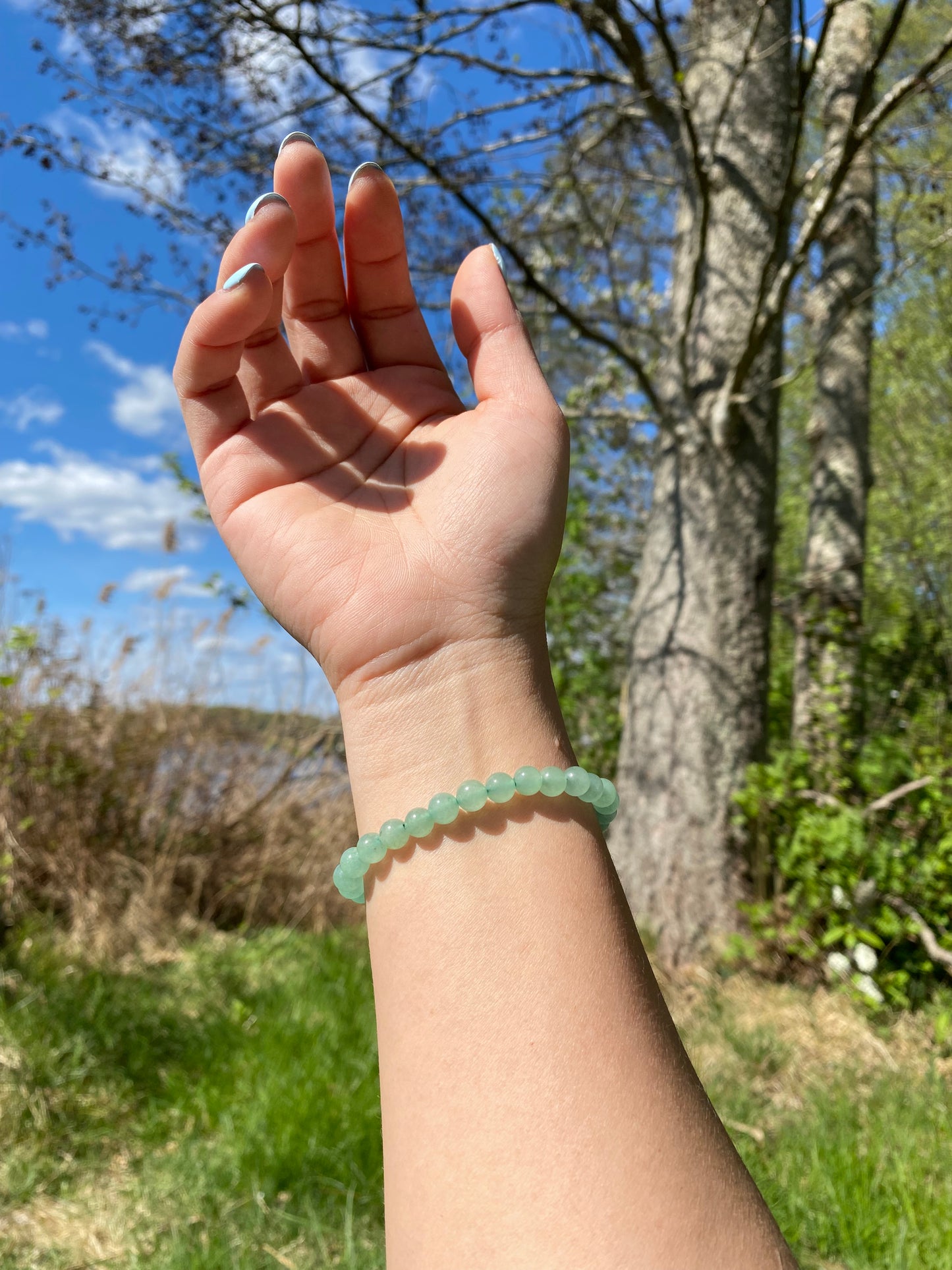 Naturligt grönt aventurin armband