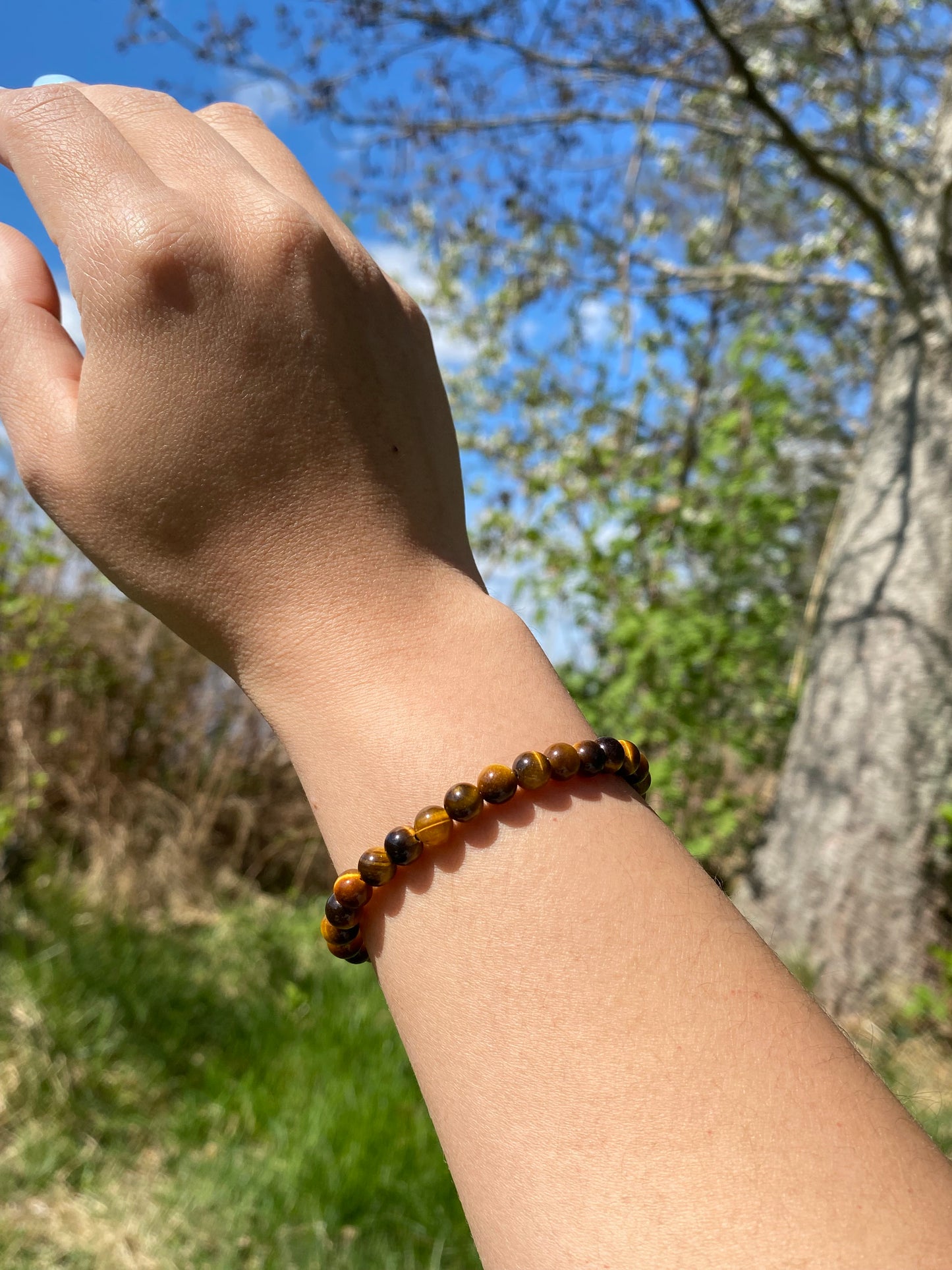 Naturlig gul tigeröna sten armband