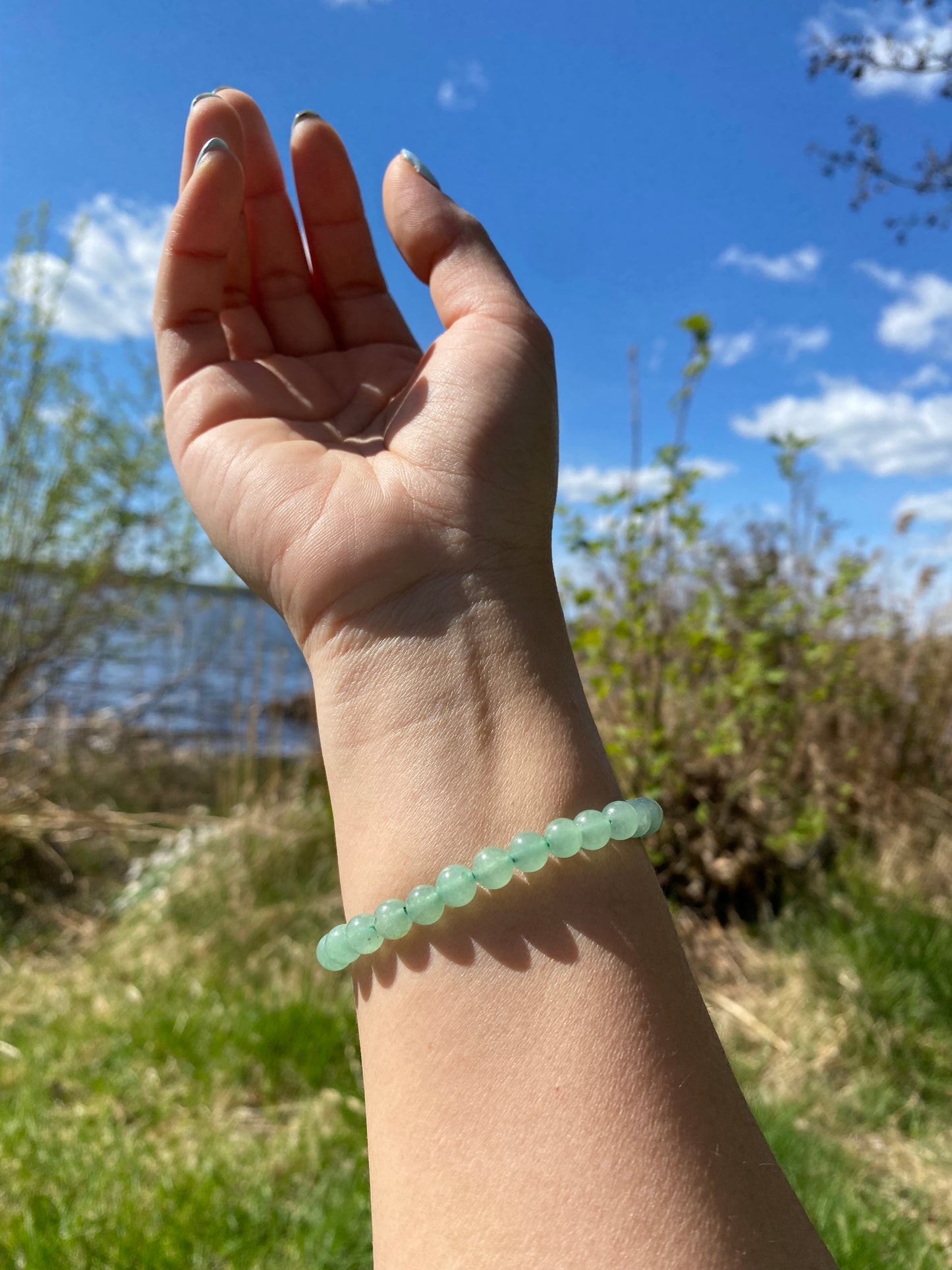 Naturligt grönt aventurin armband