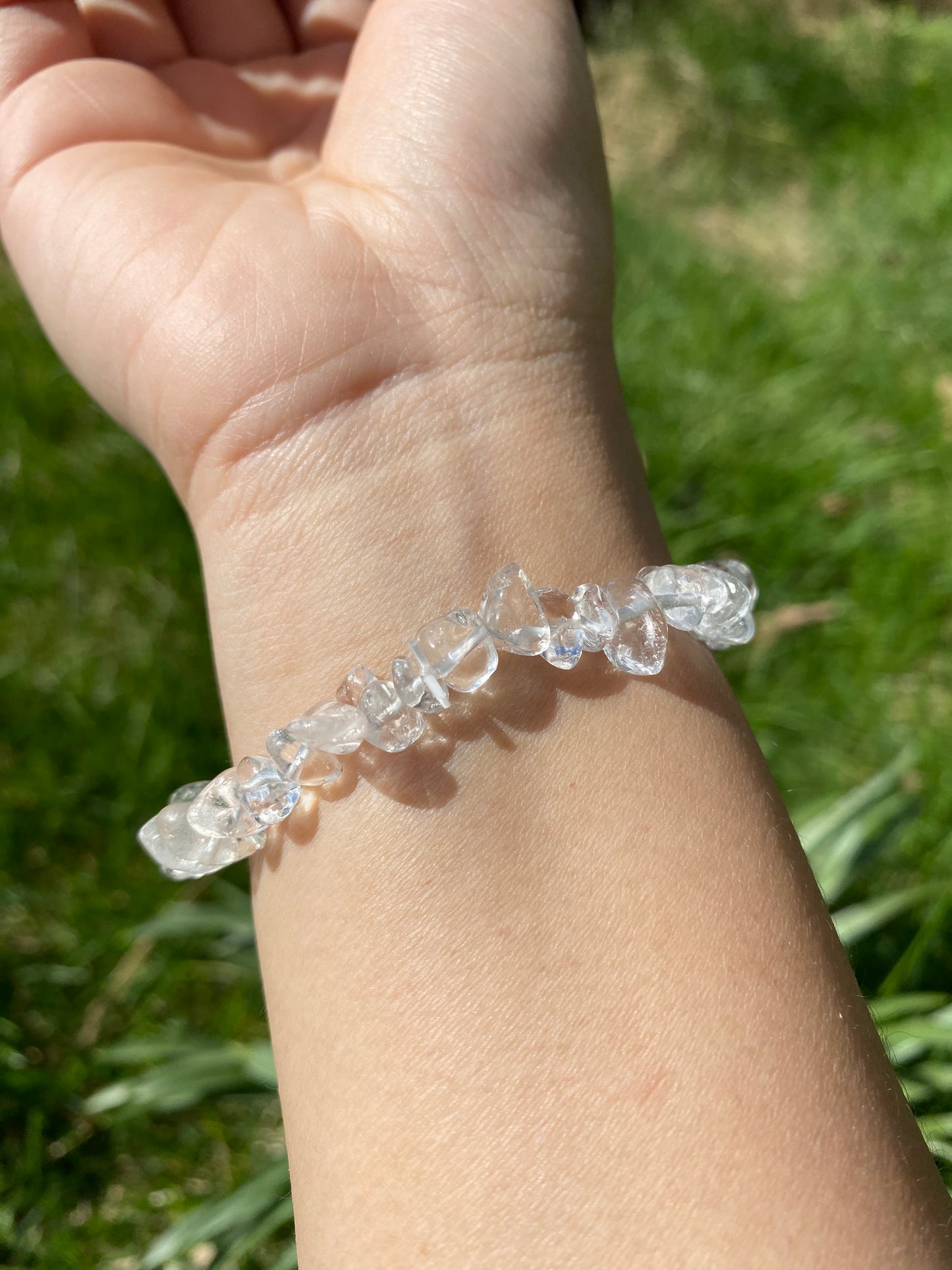 Naturligt klar kvarts grus armband