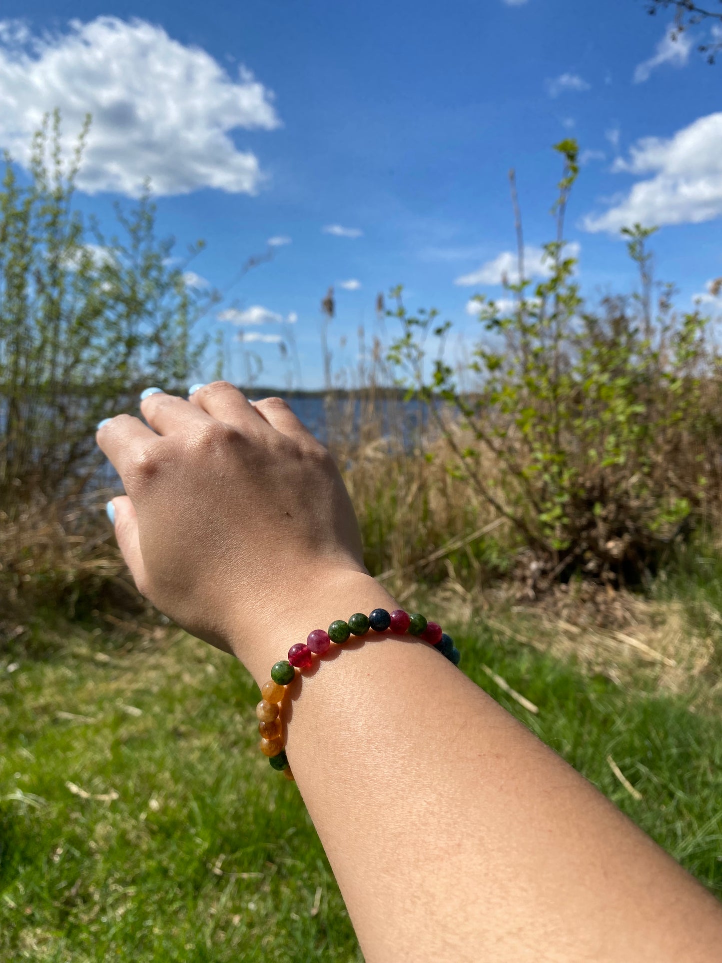 Turmalin kalcedon armband