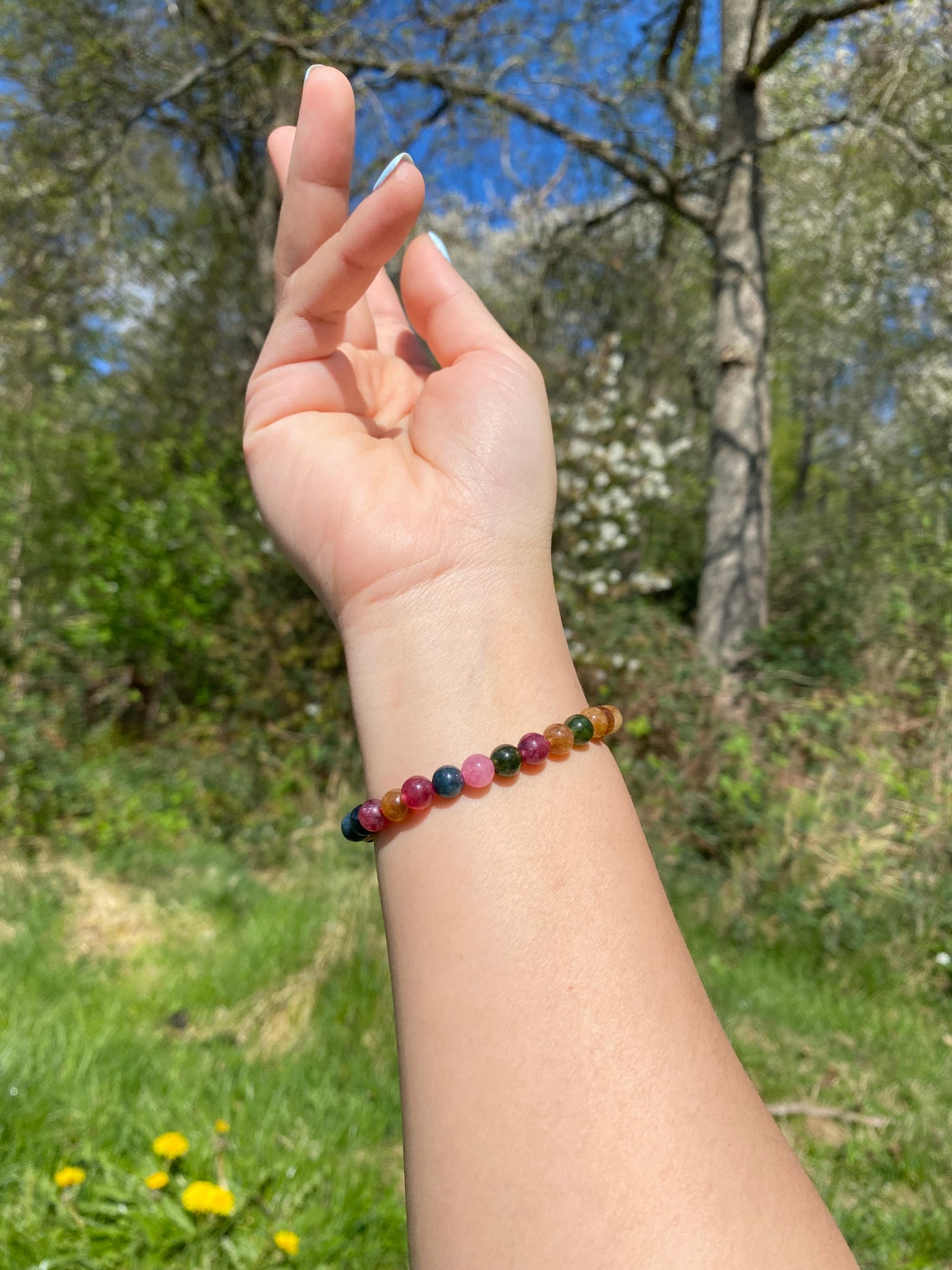 Turmalin kalcedon armband