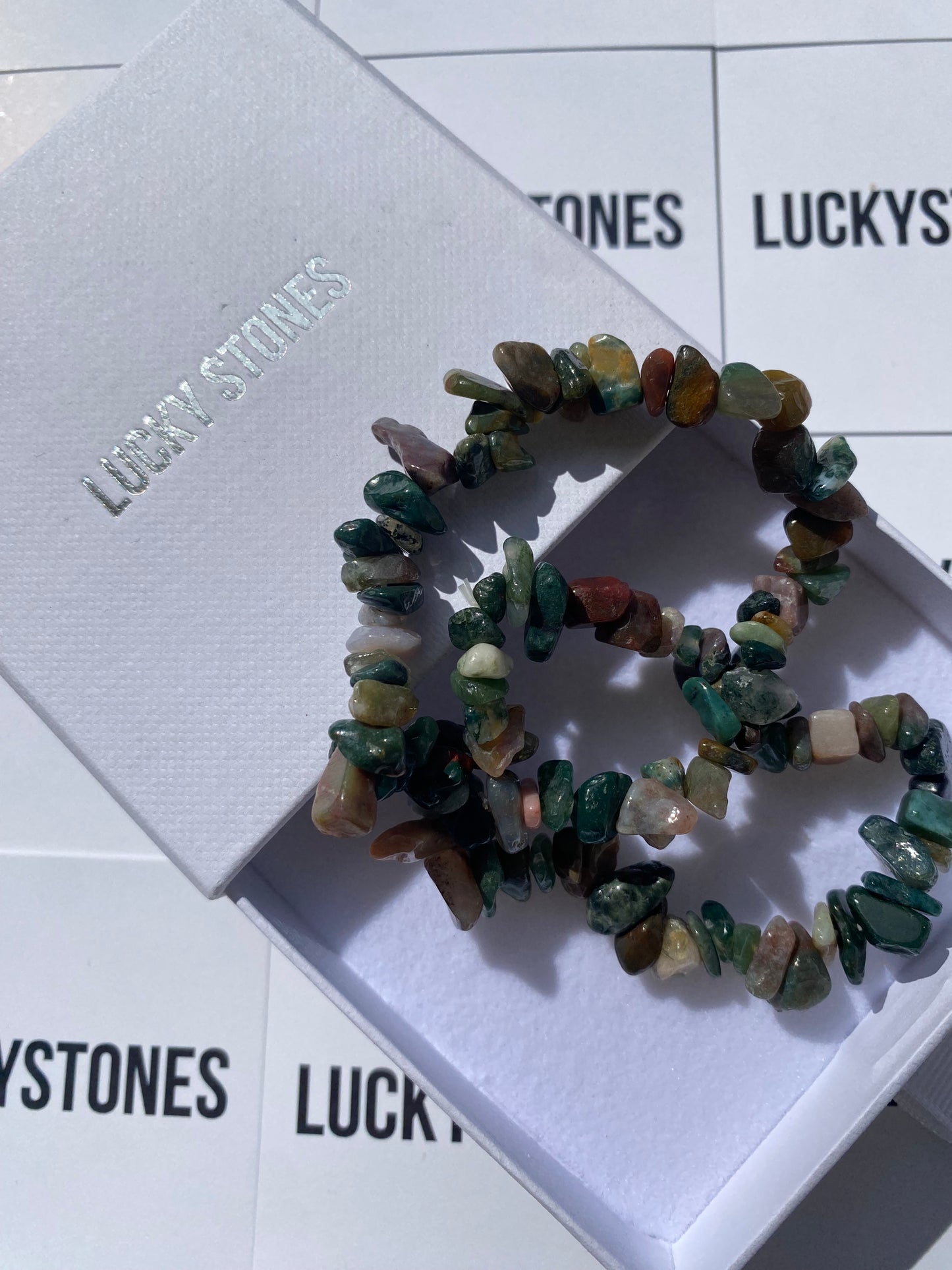 Naturlig indisk agat grus armband