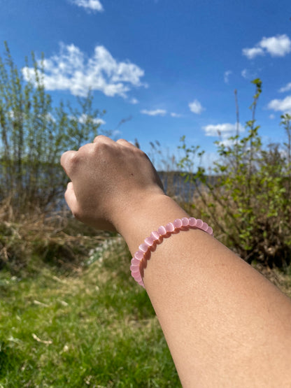 Mörkrosa kattögonsten armband