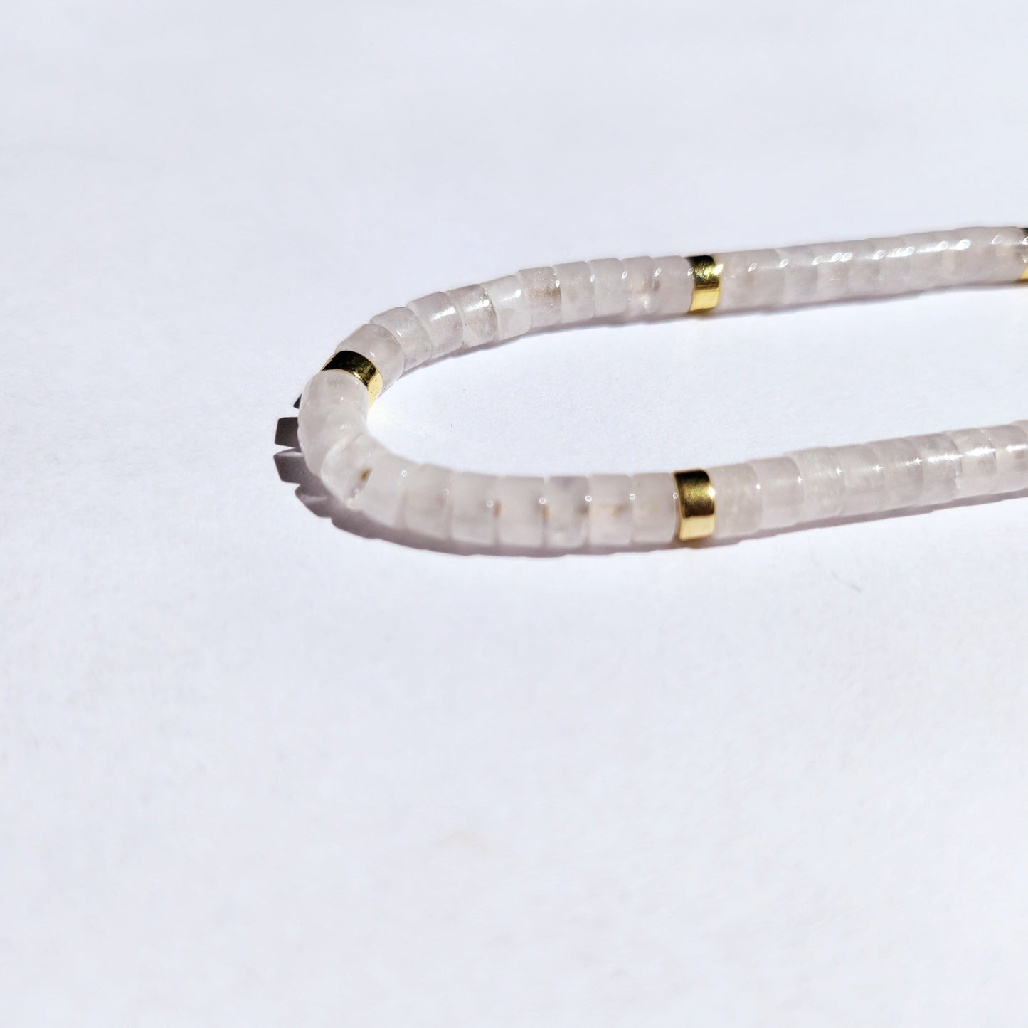 Vit kvarts justerbart armband