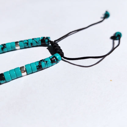 Grönt turkos justerbart armband