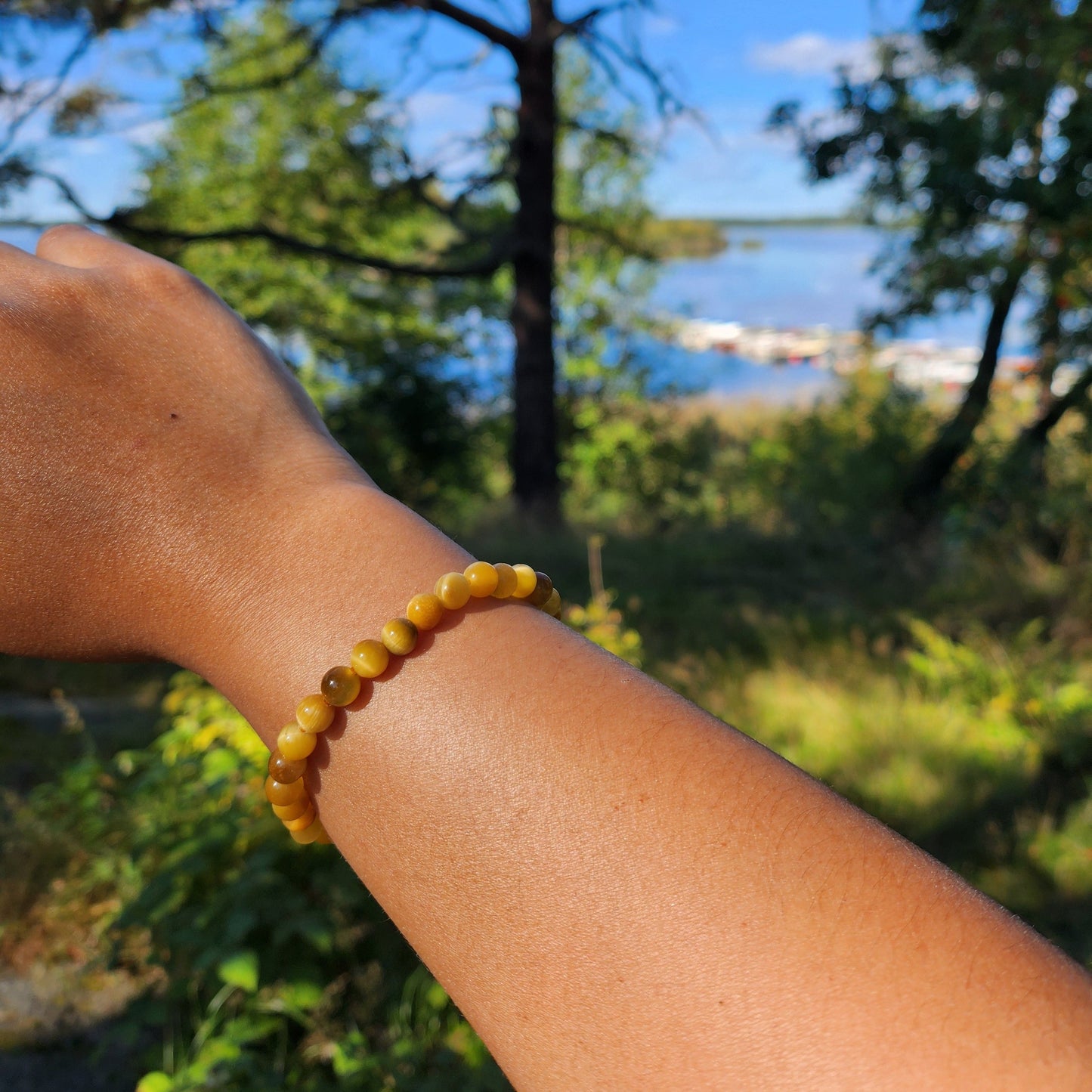 Guldigt Tigeröga Armband