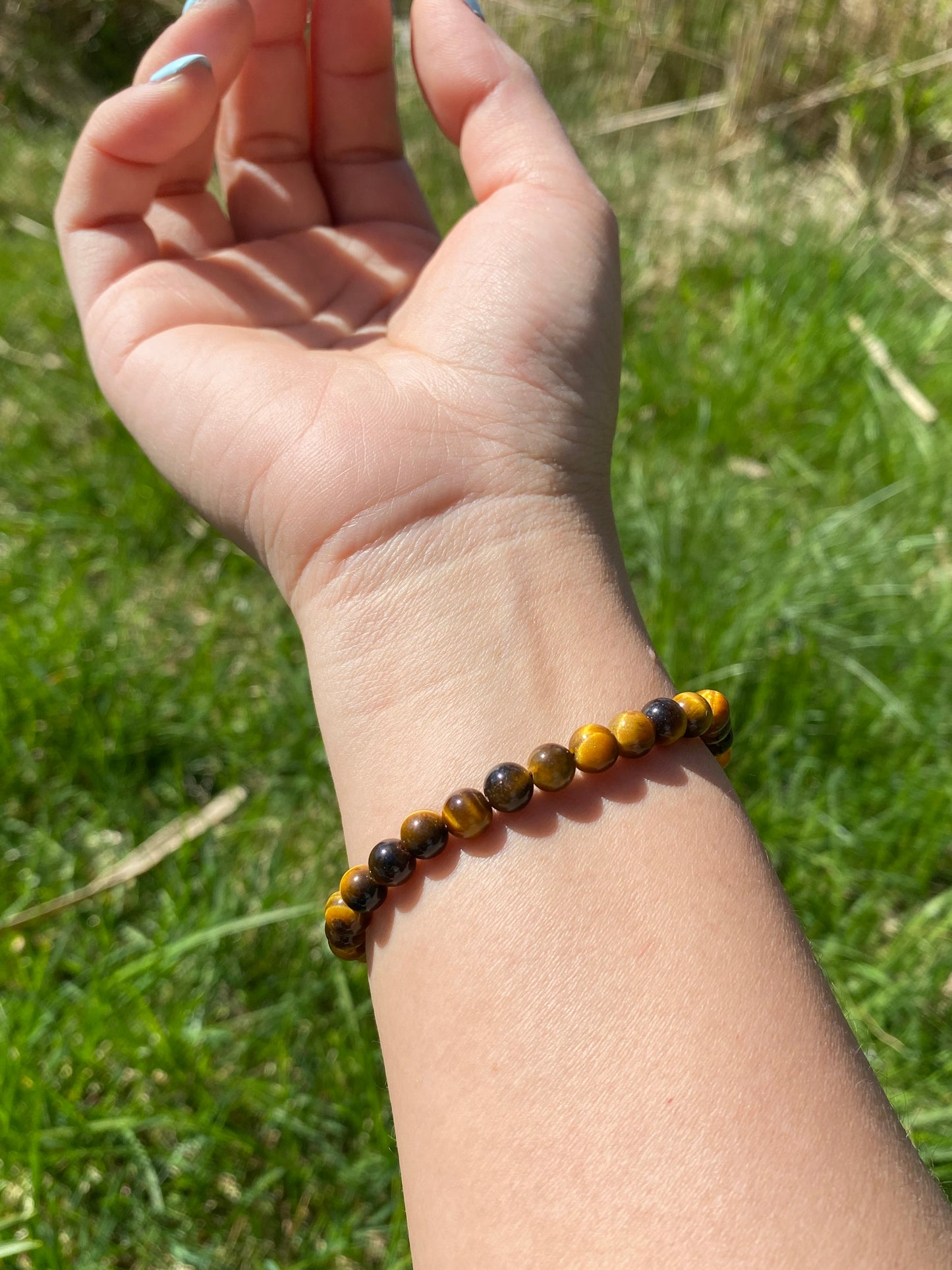 Naturlig gul tigeröna sten armband