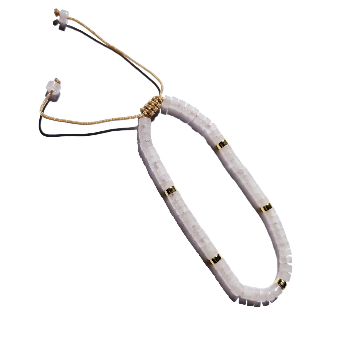 Vit kvarts justerbart armband