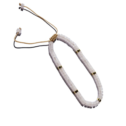 Vit kvarts justerbart armband