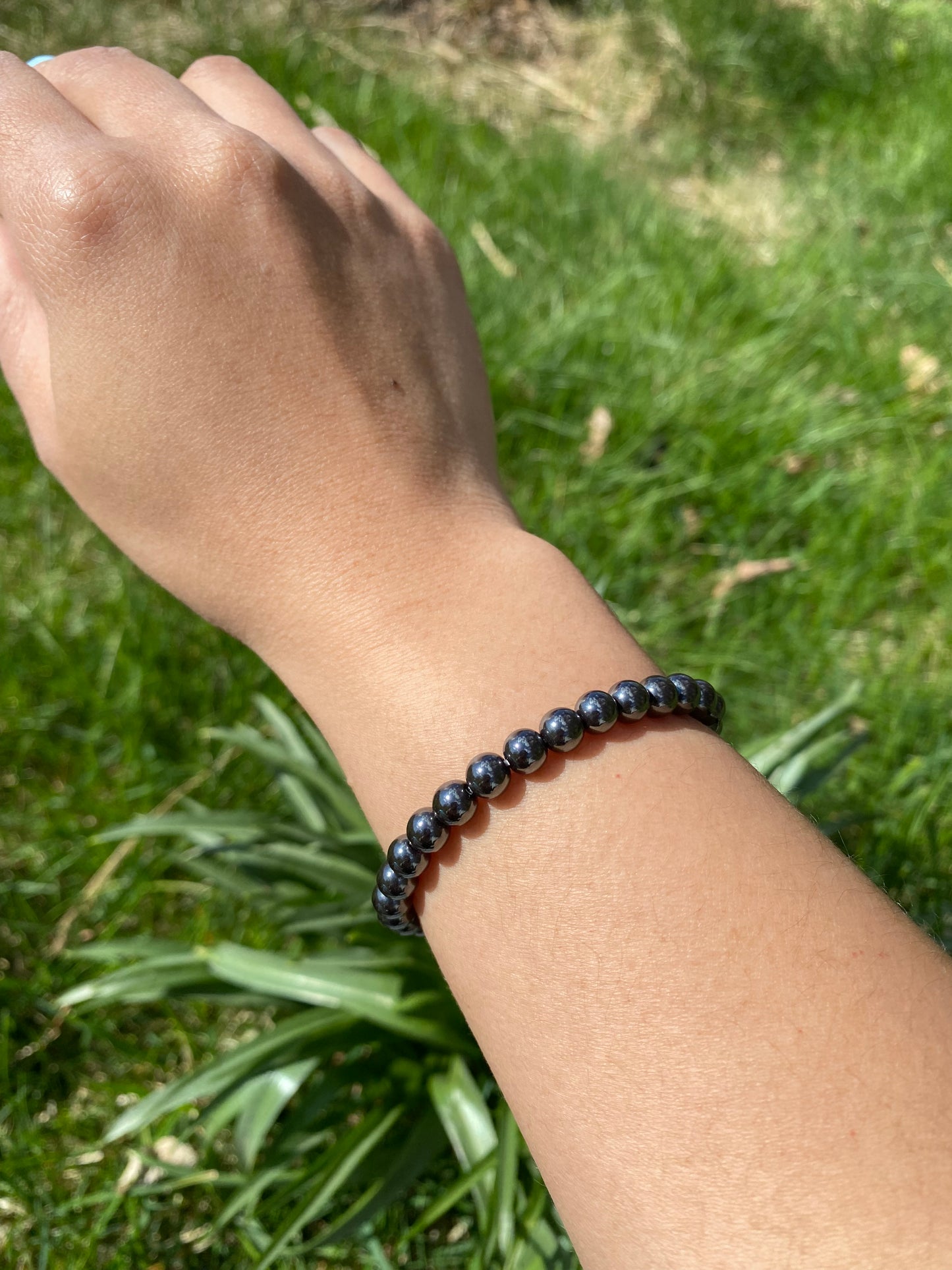 Naturlig hematitsten armband
