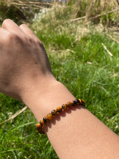 Naturlig gul tigeröna sten armband