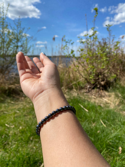 Naturlig hematitsten armband
