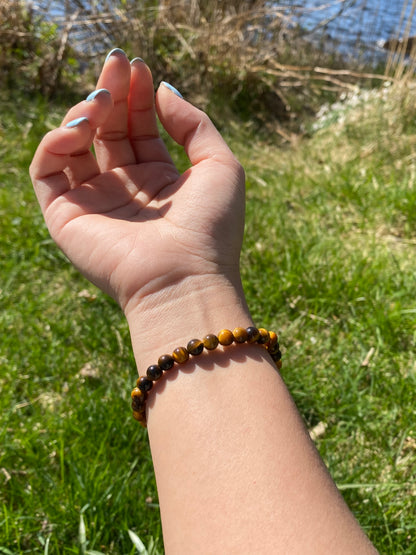 Naturlig gul tigeröna sten armband