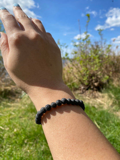 Naturlig lavasten armband
