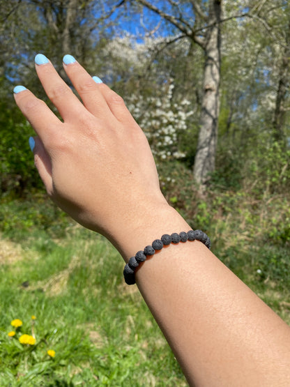 Naturlig lavasten armband