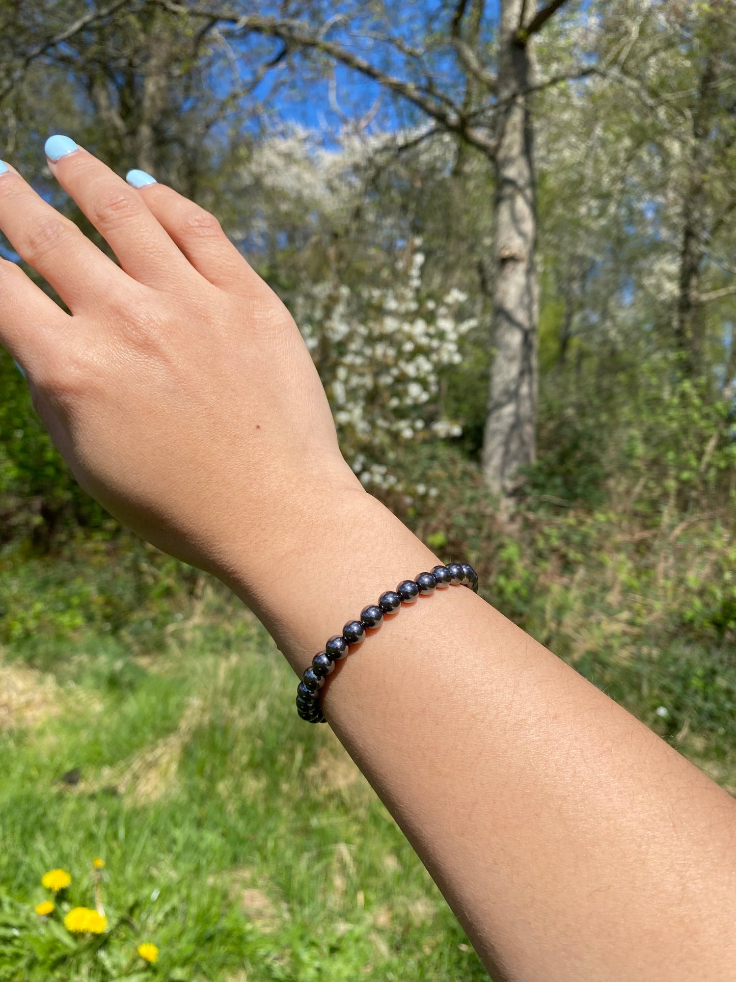 Naturlig hematitsten armband