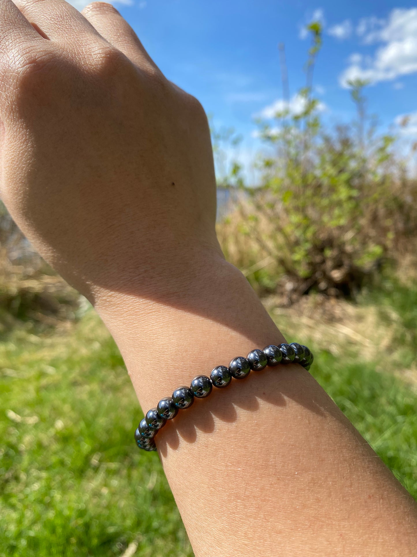 Naturlig hematitsten armband
