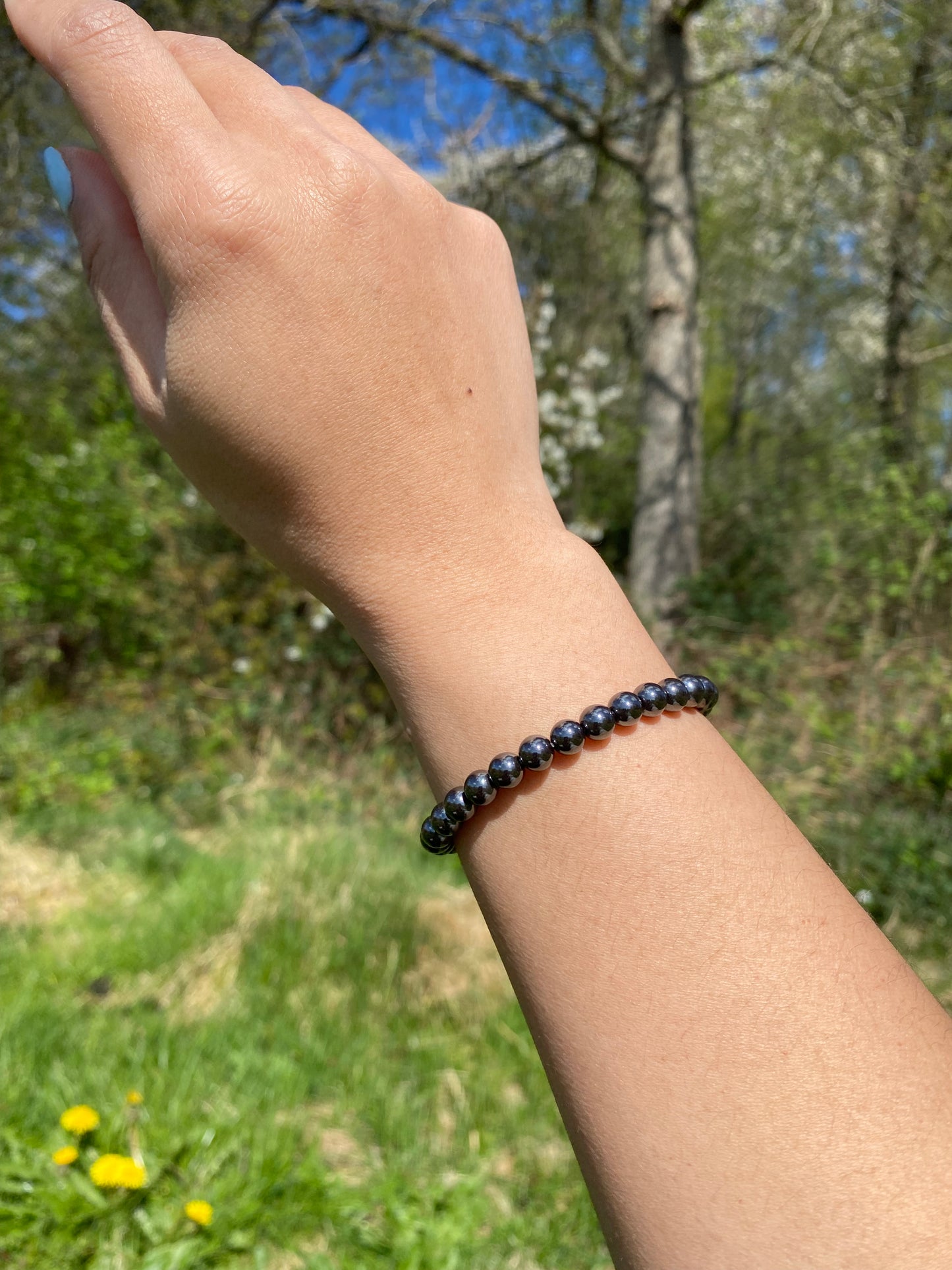 Naturlig hematitsten armband