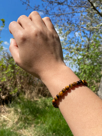 Naturlig gul tigeröna sten armband