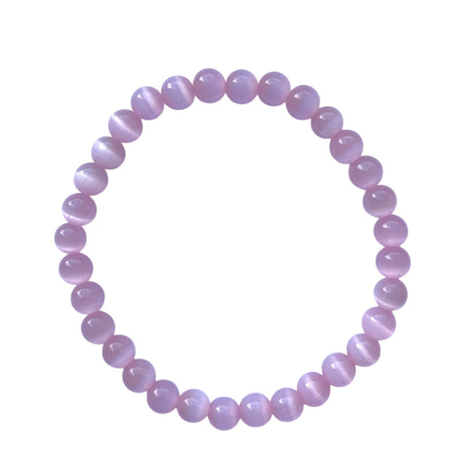 Mörkrosa kattögonsten armband