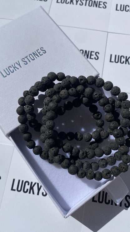 Naturlig lavasten armband