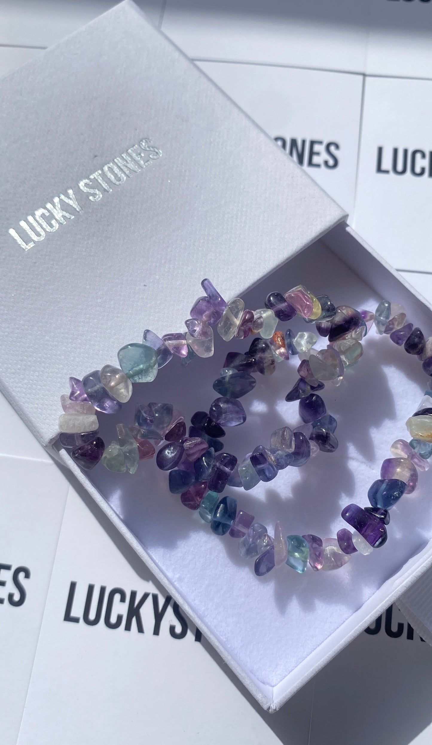 Natural multicoloured fluorite gravel bracelet