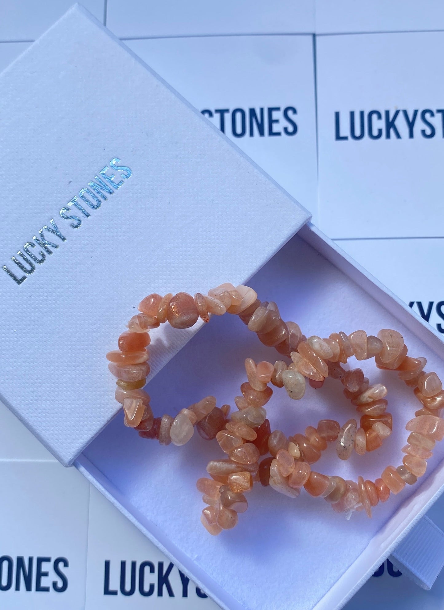 Natural mixed moonstone and gravel bracelet