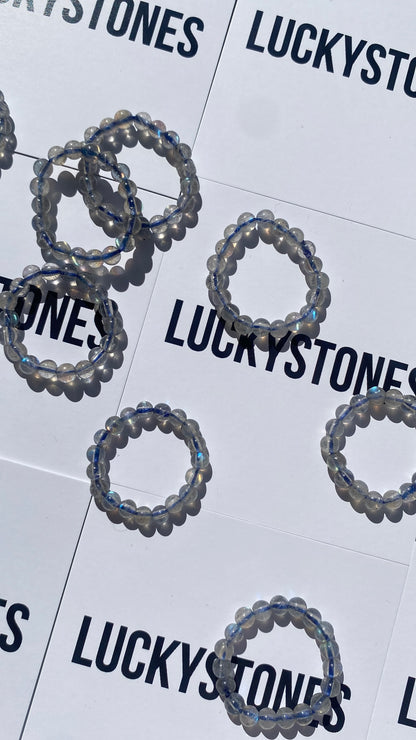 Naturliga grå månstenspärlor ring