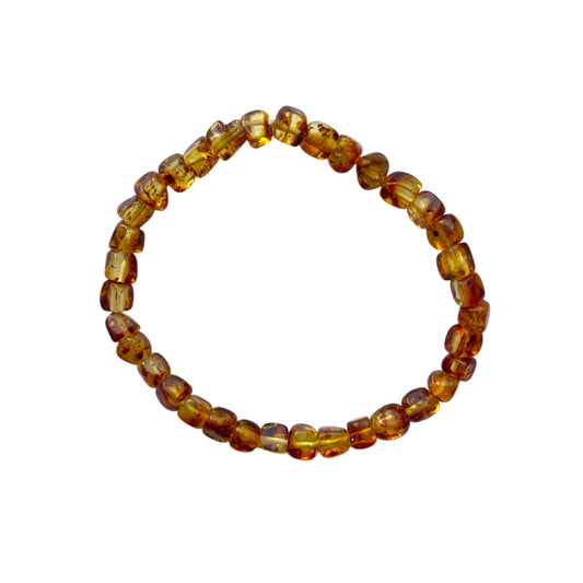 Naturlig bärnstensfärgad kvadrat armband