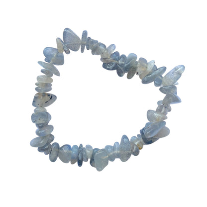 Naturlig Isgrå Labradorit Grus armband