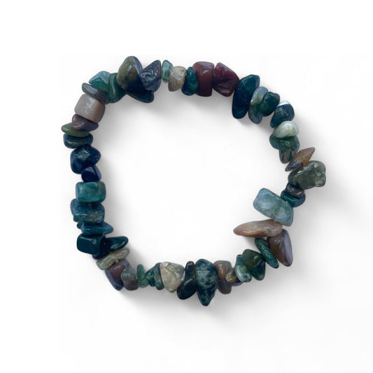 Naturlig indisk agat grus armband