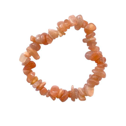 Naturlig blandad månsten och grus armband