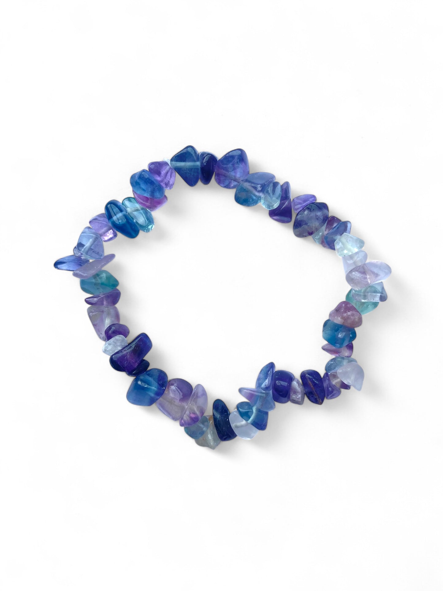 Natural multicoloured fluorite gravel bracelet