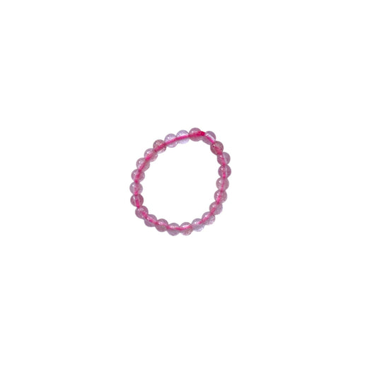 Naturliga jordgubbskvartspärlor Ring