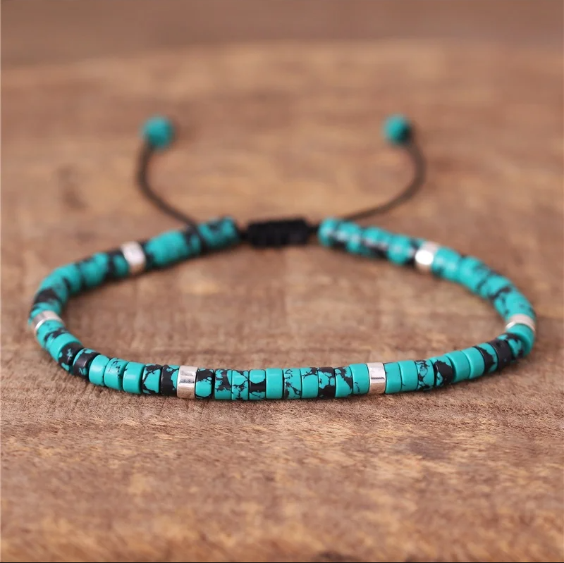 Grönt turkos justerbart armband