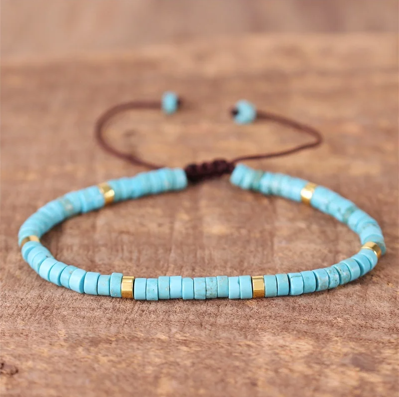 Turkos justerbart armband