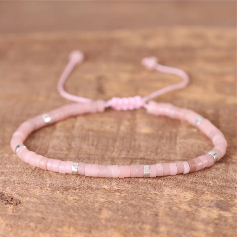 Rosa opal justerbart armband