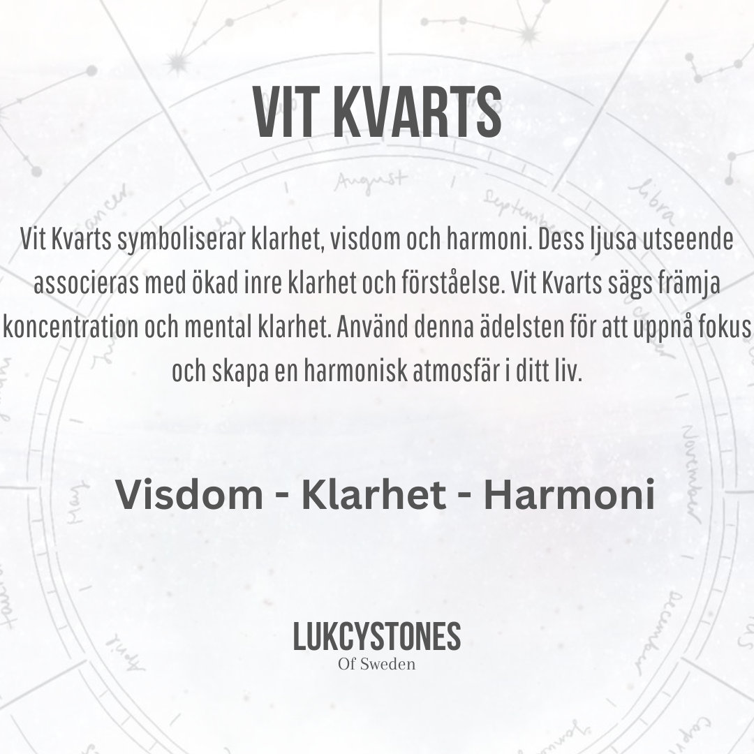 Vit kvarts justerbart armband
