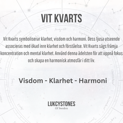 Vit kvarts justerbart armband